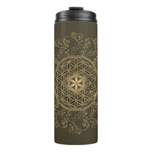 Garrafa Térmica Flor da Vida - Mandala de Enfeites Antigos 2