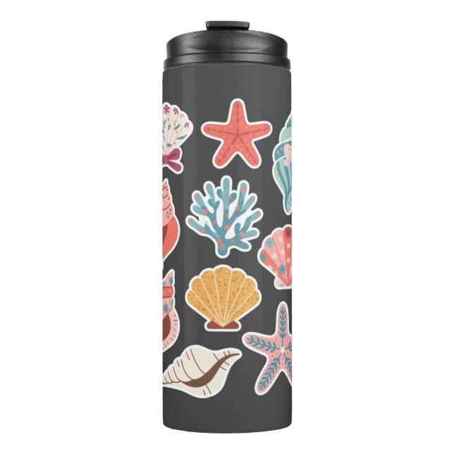 Garrafa Térmica Flor de Campo Concha de Molusco Vibrações de Verão (Frente)