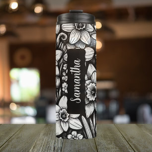 Garrafa Térmica Flor de Nascimento Personalizado em Março Daffodil