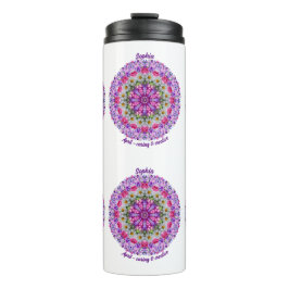 Garrafa Térmica Flor de Nascimento Personalizado, Sweet Pea Mandal