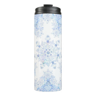 GARRAFA TÉRMICA FLOR DE NEVE AZUL GELO