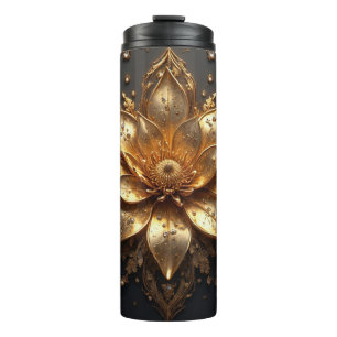 Garrafa Térmica Flor de Ouro Luxuosa