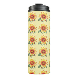 Garrafa Térmica Flor Laranja
