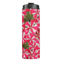 Garrafa Térmica flor rosa de menta branca