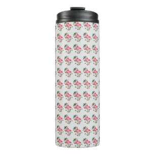Garrafa Térmica Flor rosa-rosa primavera Verão Flamingo