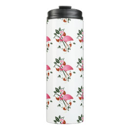 Garrafa Térmica Flor rosa-rosa primavera Verão Flamingo