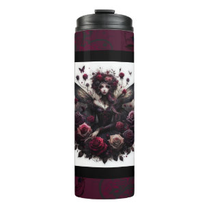 Garrafa Térmica Florais de Fadas da Floresta Gótica Escura Rosas B