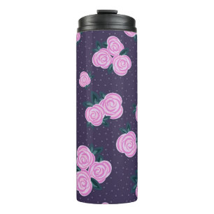 Garrafa Térmica Florais vintage roxo escuro
