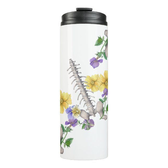 Garrafa Térmica Floral Anatomy - Vertebrae, Hip Bone (Frente)