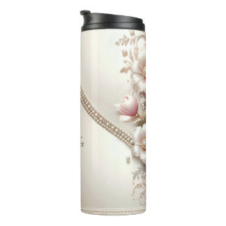 Garrafa Térmica Floral and Pearl Embellishments
