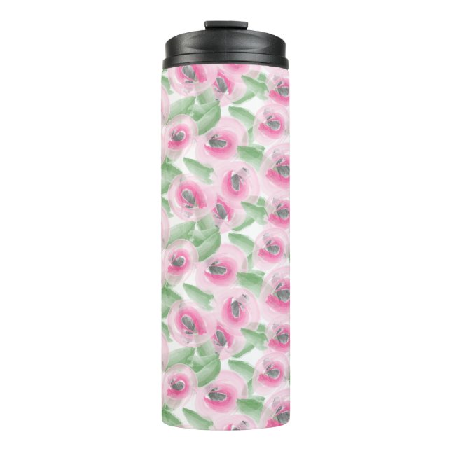Garrafa Térmica Floral de Aquarela (Frente)