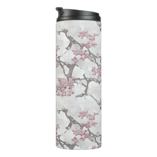 Garrafa Térmica Floral de Cerejeira refinada