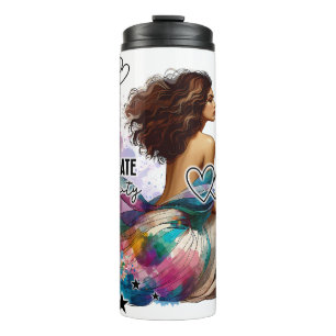 Garrafa Térmica Floral de Mulher Empoderada   Cotações Inspiracion