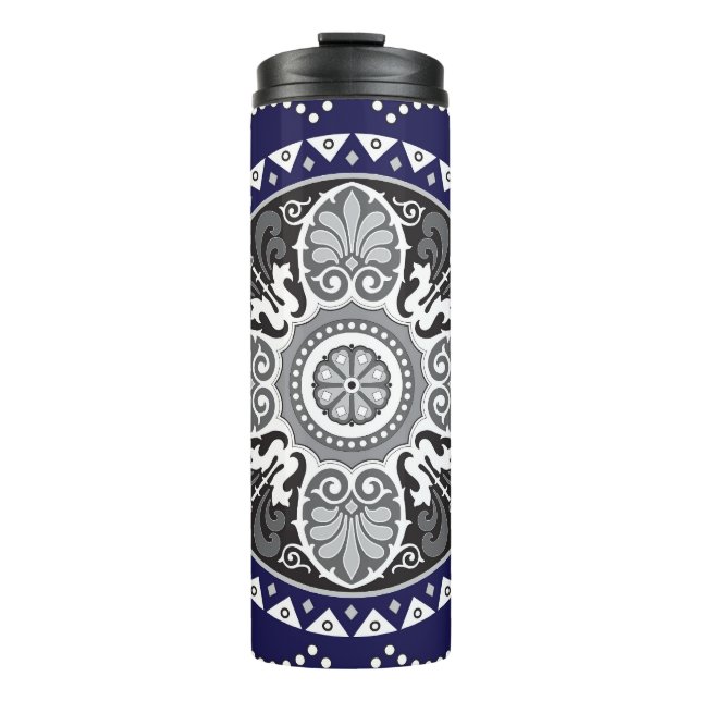 Garrafa Térmica Floral Detalhado - Design de Paisley Paisley (Frente)
