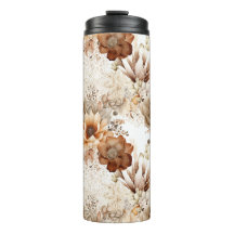 Floral do Sudoeste Creme Marrom Ocidental