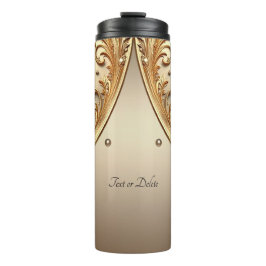 Garrafa Térmica Floral Dourado Ornamentado