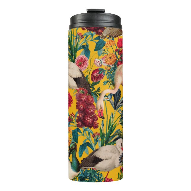 GARRAFA TÉRMICA FLORAL E AVES XVIII (Frente)