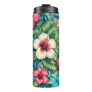 Garrafa Térmica Floral havaiano/tropical