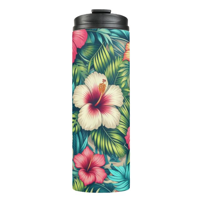 Garrafa Térmica Floral havaiano/tropical (Frente)