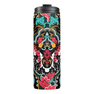 Garrafa Térmica Floral Indiano: Papel de Parede Sem Costura Vintag