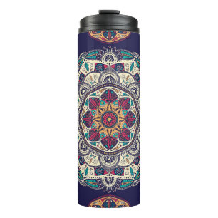 Garrafa Térmica Floral Mandala: Vintage Ornamental Sem Serras