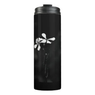 Garrafa Térmica floral preto e branco minimalista