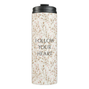 Garrafa Térmica Floral Rosa Bege Blush
