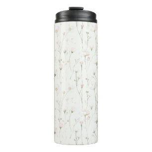 Garrafa Térmica Floral Rosa Bege Bonito