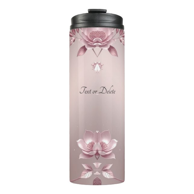 Garrafa Térmica Floral Rosa Delicado (Frente)