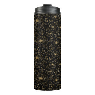 Garrafa Térmica Floral Sem Costura Luxuosa Elegante