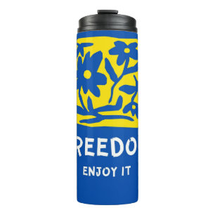 Garrafa Térmica Floral Thermal Tumbler sente liberdade
