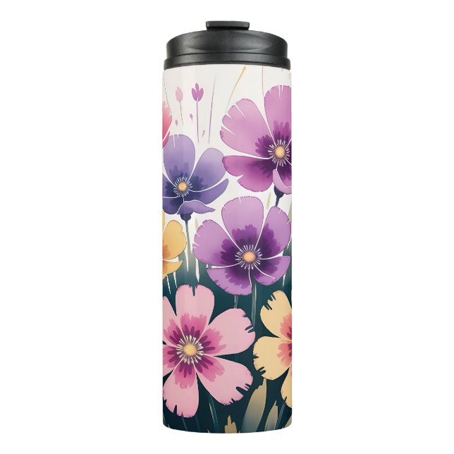 Garrafa Térmica Floral Thermal Tumbler - Taça de Viagem isolada (Frente)