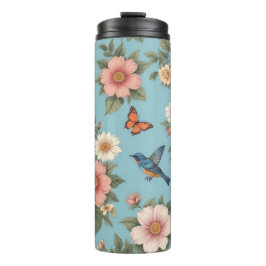Garrafa Térmica Flores, Aves E Borboletas