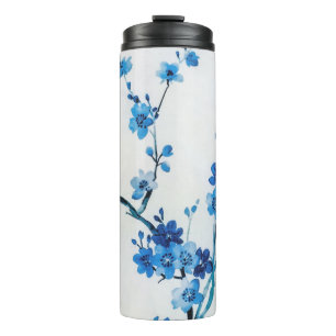 Garrafa Térmica Flores Azuis De Aquarela Delicam Bela