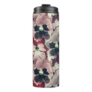 Garrafa Térmica Flores cor-de-água, cor-de-rosa, burguentas
