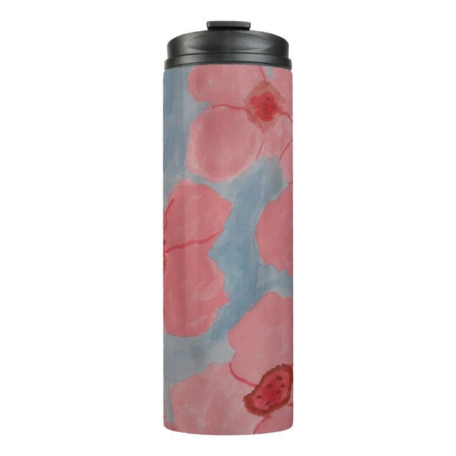 Garrafa Térmica Flores Cor-de-Rosa (Frente)