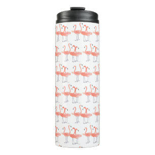 Garrafa Térmica Flores cor-de-rosa Aves tropicais Cor de água Páss