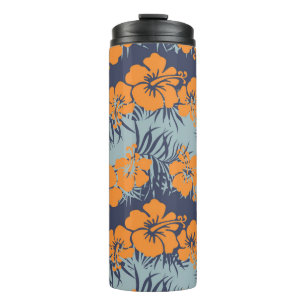 Garrafa Térmica Flores de Hibiscus: Papel de Carteira Floral Vinta