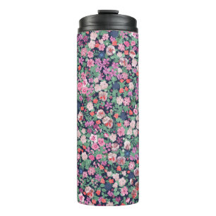 Garrafa Térmica Flores de primavera design. Padrão floral sem cost