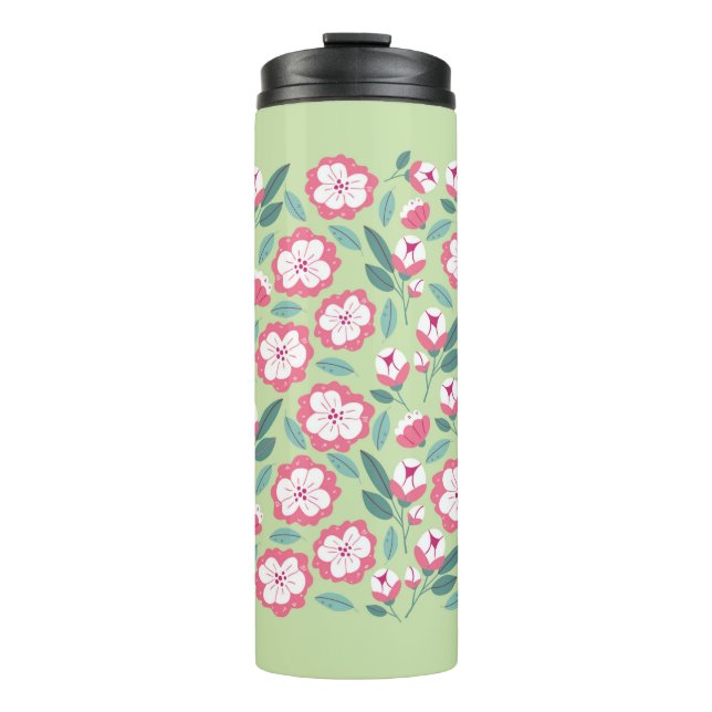 Garrafa Térmica Flores de primavera e plantas aromáticas, sem cost (Frente)