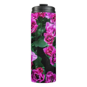Garrafa Térmica Flores de tulipas cor-de-rosa