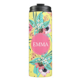 Garrafa Térmica Flores de Verão, Tumbler térmico personalizado ama