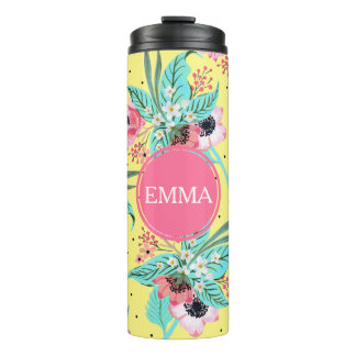Garrafa Térmica Flores de Verão, Tumbler térmico personalizado ama