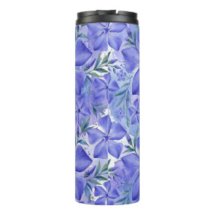 Garrafa Térmica Flores de Vinca Azul Violeta Vinca Blossoms