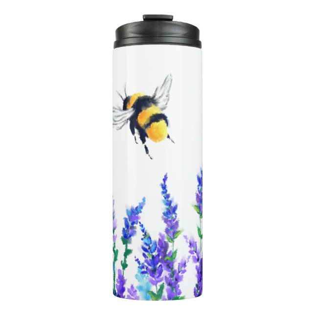 Garrafa Térmica Flores e abelhas Tumbler Térmico (Frente)