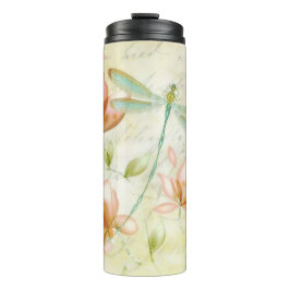 Garrafa Térmica Flores e libélula