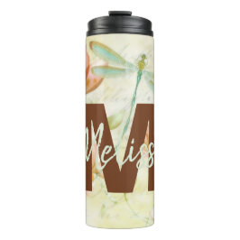 Garrafa Térmica Flores e libélulas personalizadas