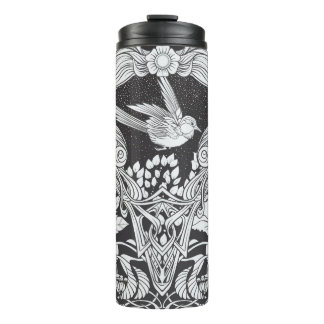 Garrafa Térmica Flores e pássaros no estilo art nouveau