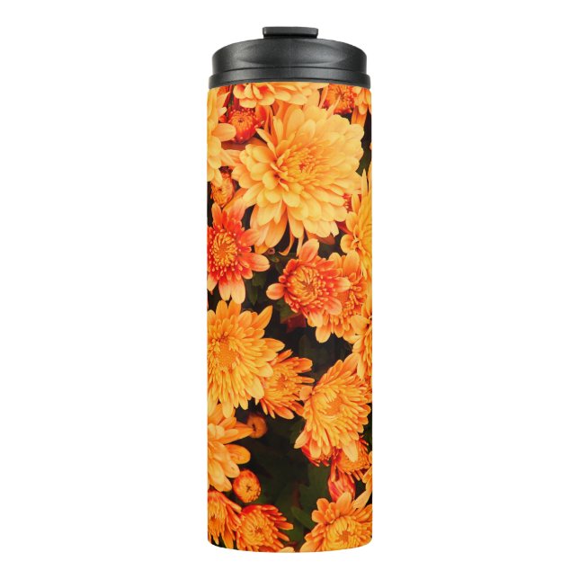 Garrafa Térmica Flores florescem fundo (Frente)