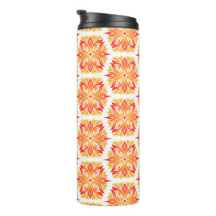 Garrafa Térmica Flores Laranja, Padrão De Flores, Padrão Floral